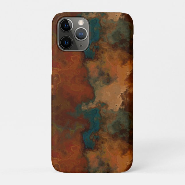 Funda De Case-Mate Para iPhone Mármol abstracto turquesa y óxido (Reverso)