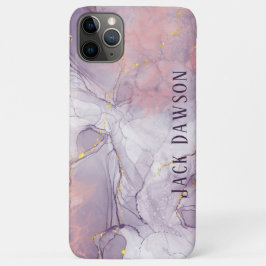 Funda Para iPhone 11 Pro Max Mármol Ágata Púrpura y Oro Personalizado
