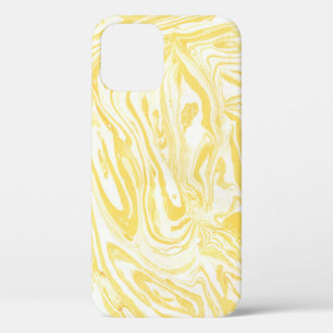 Funda Para iPhone 12 Mármol amarillo elegante: Textura de mano