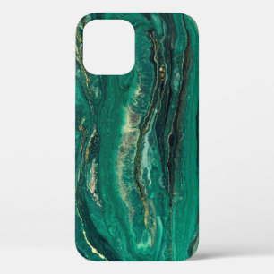 Funda Para iPhone 12 Marmol azul dorado: arte fluido