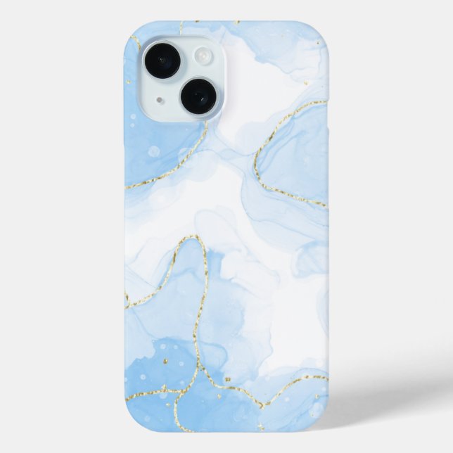 Funda De Case-Mate Para iPhone Mármol Azul Elegante (Reverso )