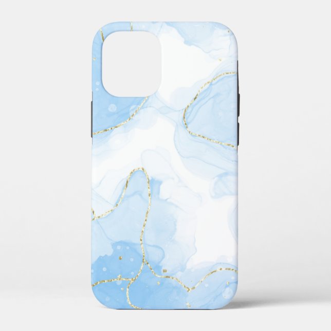 Funda De Case-Mate Para iPhone Mármol Azul Elegante (Reverso )