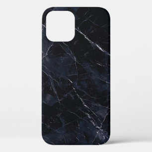 Funda Para iPhone 12 Mármol azul marino: textura de piedra.