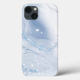 Funda Para iPhone 13 Mármol azul polvoriento de piedra moderna