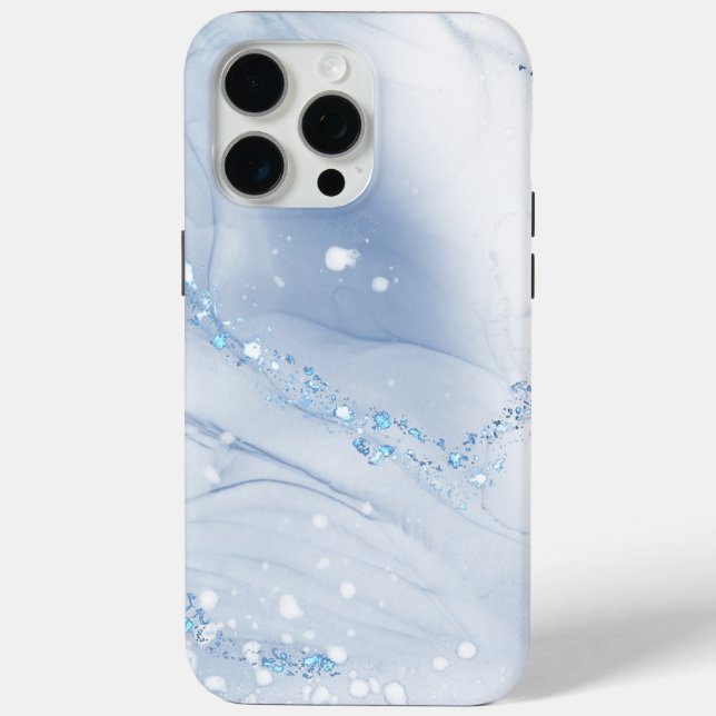 Funda De Case-Mate Para iPhone Mármol azul polvoriento de piedra moderna (Reverso )