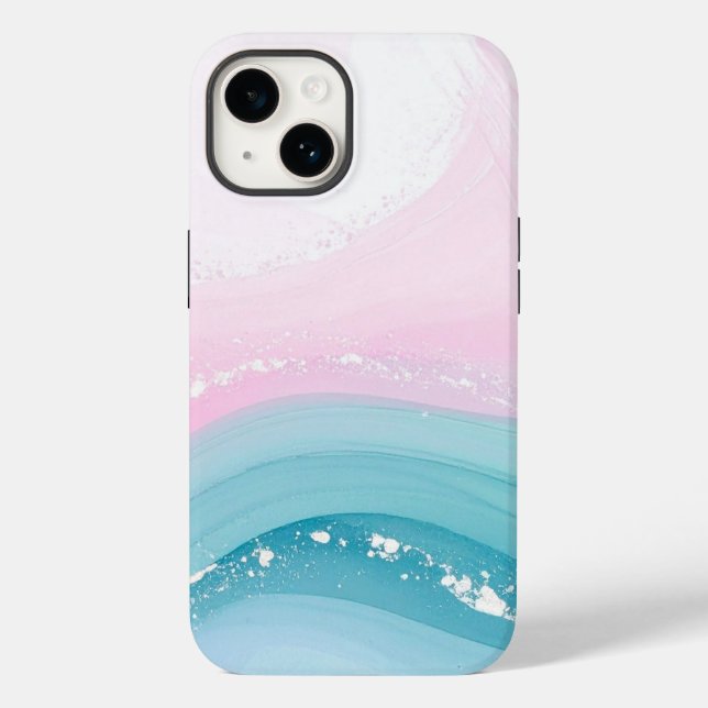 Funda De Case-Mate Para iPhone Mármol azul polvoriento de piedra moderna (Reverso )