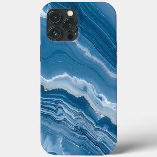Funda Para iPhone 13 Pro Max Mármol azul polvoriento de piedra moderna