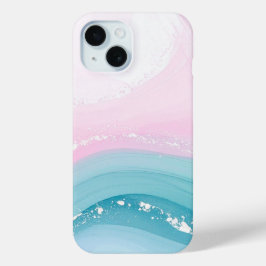 Funda Para iPhone 15 Mármol azul polvoriento de piedra moderna