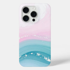 Funda Para iPhone 15 Pro Mármol azul polvoriento de piedra moderna