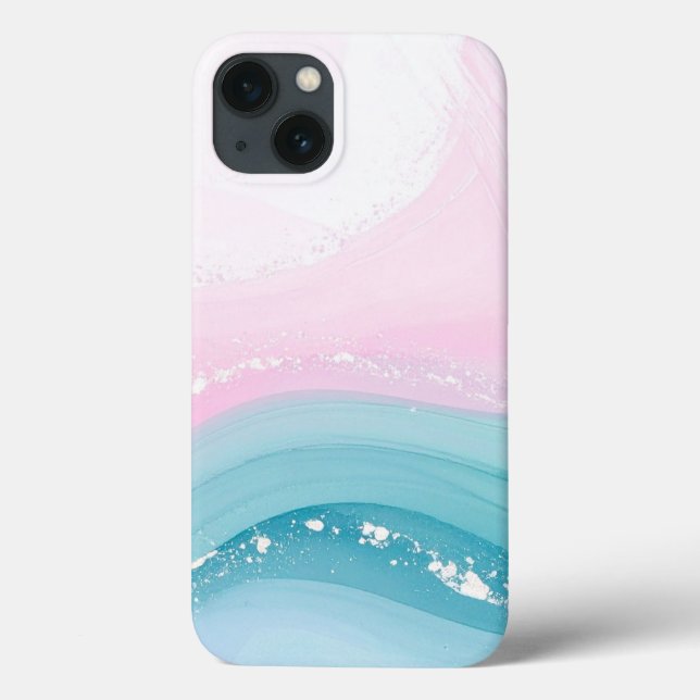 Funda De Case-Mate Para iPhone Mármol azul polvoriento de piedra moderna (Reverso)