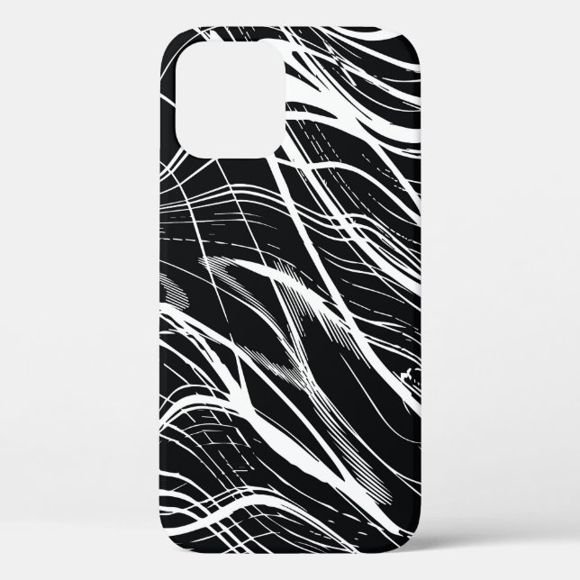 Funda De Case-Mate Para iPhone Mármol blanco negro: cosecha abstracta (Reverso )
