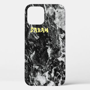 Funda Para iPhone 12 Marmol blanco negro moderno
