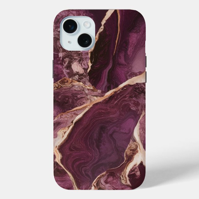 Funda De Case-Mate Para iPhone Mármol blanco púrpura simple (Reverso )