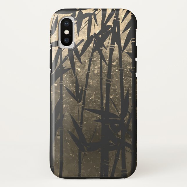 Funda De Case-Mate Para iPhone Mármol de bambú sepia (Reverso)