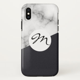 Funda Para iPhone X mármol de cuero con monograma