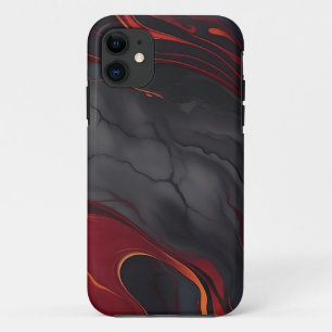 Funda Para iPhone 11 Mármol de Lava de Borgoña