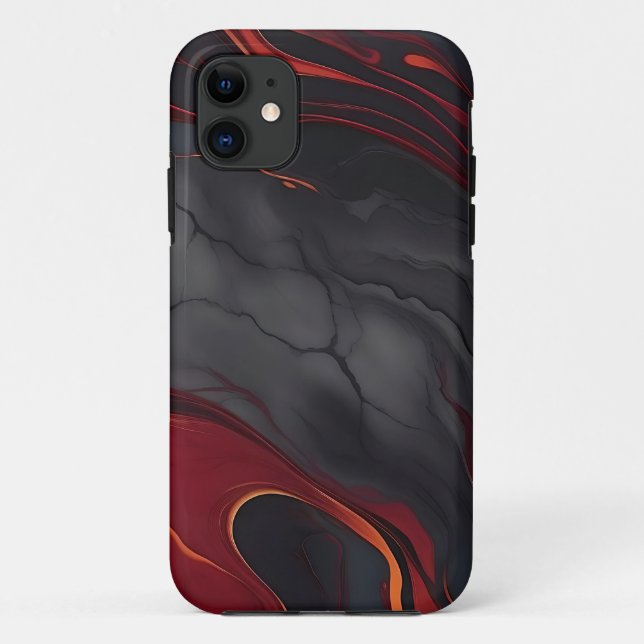 Funda De Case-Mate Para iPhone Mármol de Lava de Borgoña (Reverso)