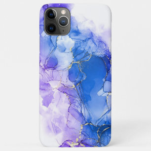 Funda Para iPhone 11 Pro Max Mármol de Lujo Azul Plata Brillante