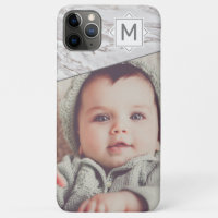 Mármol de moda y monograma con foto Personalizado