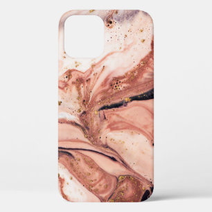 Funda Para iPhone 12 Mármol de oro de coral: Patrón natural