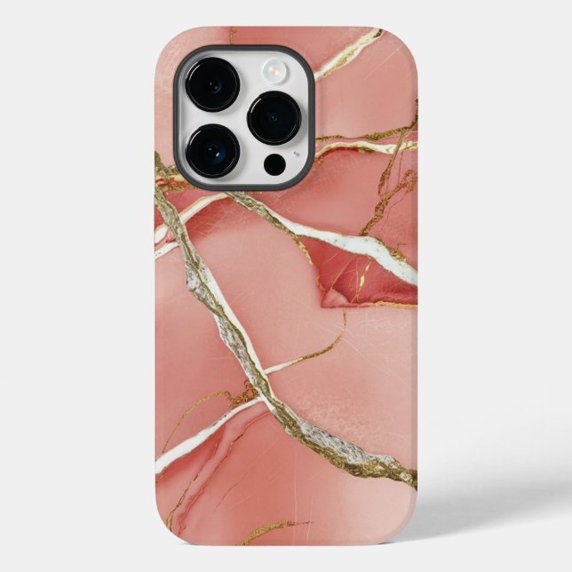 Funda De Case-Mate Para iPhone Mármol de oro Rosa (Reverso )