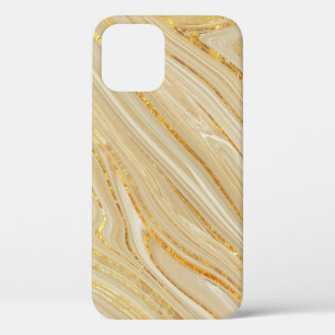 Funda Para iPhone 12 Mármol dorado: fondo de textura de lujo.