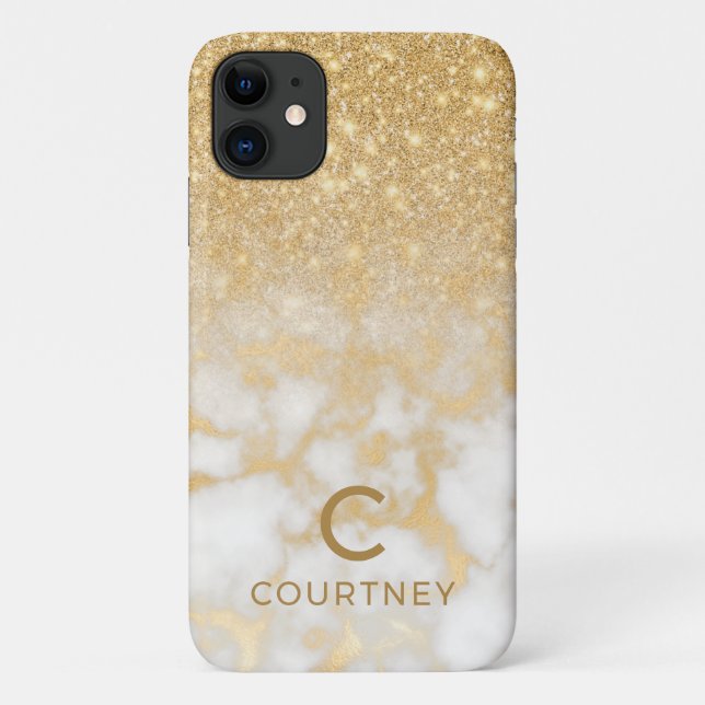 Funda De Case-Mate Para iPhone Mármol Dorado Moderno (Reverso)