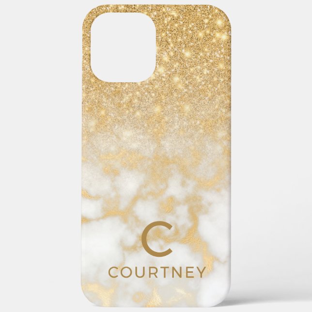 Funda De Case-Mate Para iPhone Mármol Dorado Moderno (Reverso )