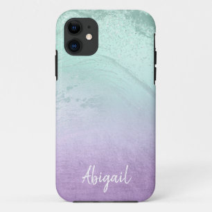 Funda Para iPhone 11 Mármol elegante, moderno, púrpura y purpurina de m