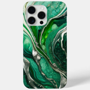Funda Para iPhone 15 Pro Max Mármol elegante verde moderno