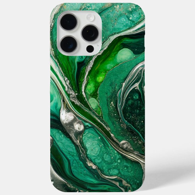 Funda De Case-Mate Para iPhone Mármol elegante verde moderno (Reverso )
