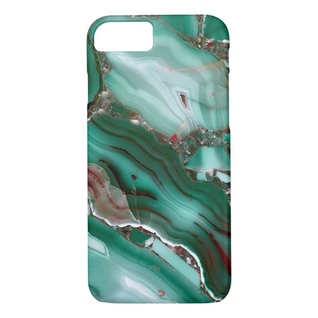 Funda De Case-Mate Para iPhone Mármol Gemstone Agate de lujo malaquita (Reverso)