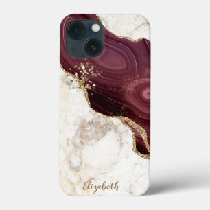 Funda Para iPhone 13 Mini Mármol Guay de moda, oro de Borgoña