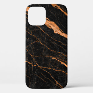 Funda Para iPhone 12 mármol negro con venas doradas, mármol emperador n