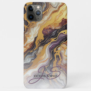 Funda Para iPhone 11 Pro Max Mármol personalizado de color púrpura negro blanco
