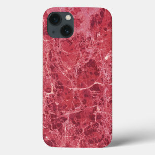 Funda Para iPhone 13 Mármol rojo de coral colorido