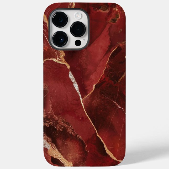 Funda De Case-Mate Para iPhone Mármol rojo moderno (Reverso )