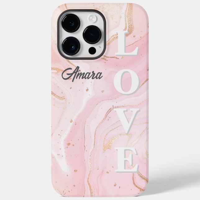 Funda De Case-Mate Para iPhone Mármol Rosa Beige Personalizado (Reverso )