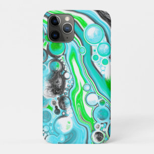 Funda Para iPhone 11 Pro Mármol verde animado y azul como los Swirls