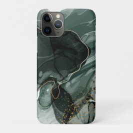 Funda Para iPhone 11 Pro Mármol verde esmeralda y oro, fondo de mármol