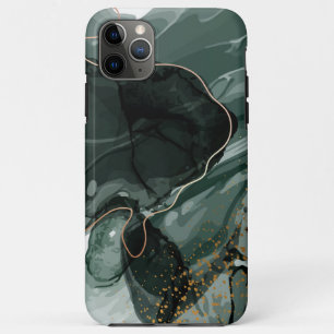 Funda Para iPhone 11 Pro Max Mármol verde esmeralda y oro, fondo de mármol