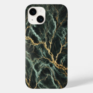 Funda Para iPhone 14 De Case-Mate Mármol verde oscuro con venas de oro
