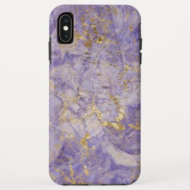 Funda De Case-Mate Para iPhone Mármol violeta púrpura del oro (Reverso)