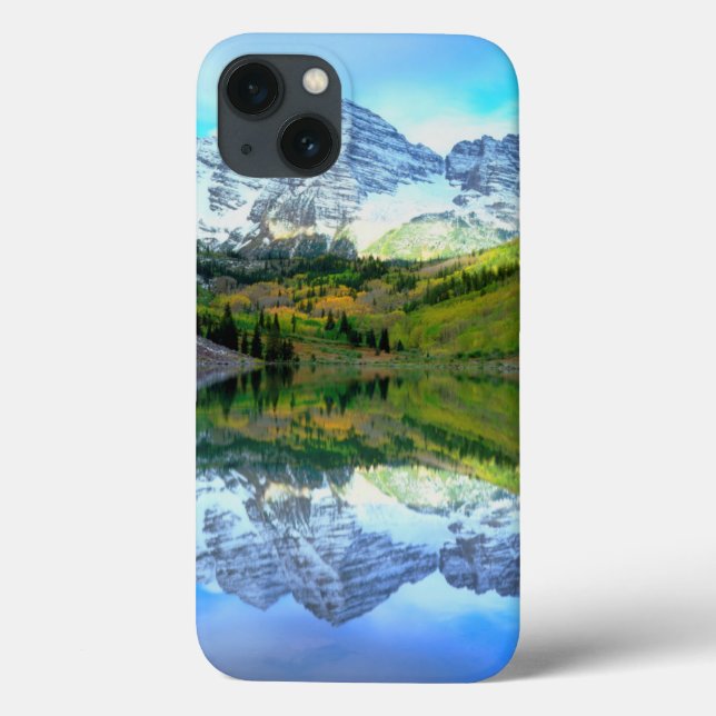 Funda De Case-Mate Para iPhone Maroon Bells reflejándose en Maroon Lake (Reverso)