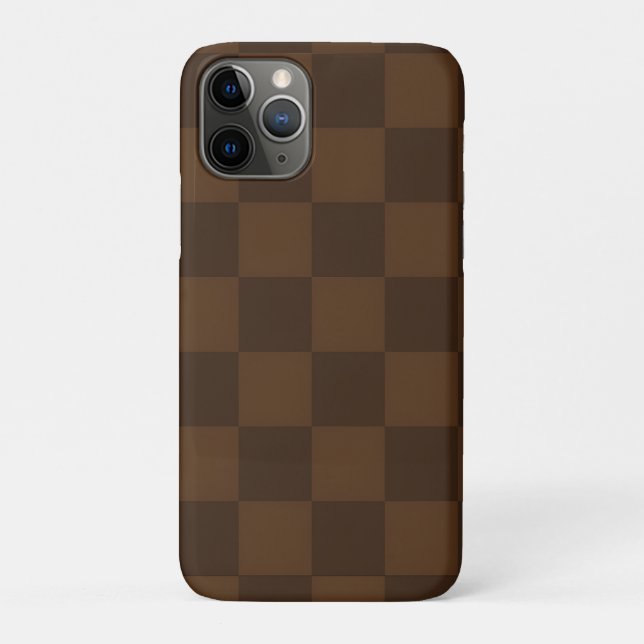 Funda De Case-Mate Para iPhone Maroón y Cuadro Marrón Oscuro Atemporal Clásico  (Reverso)