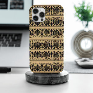 Funda Para iPhone 15 Pro Max Marrón del patrón árabe del Mediterráneo griego