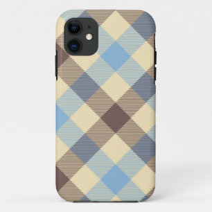 Funda Para iPhone 11 Marrón y azul de tartán