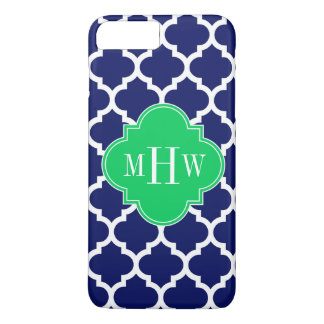 Funda Para iPhone 8 Plus/7 Plus Marroquí blanco #5 Esmeralda 3 Monograma inicial