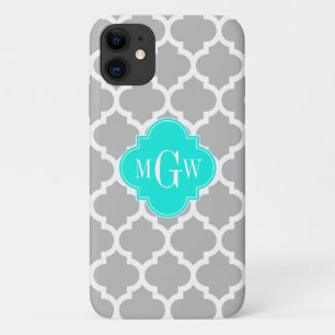 Funda Para iPhone 11 Marroquí blanco gris #5 Brt Aqua 3 Monograma inici