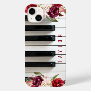 Funda Para iPhone 14 Plus De Case-Mate marsala flor pianista música de nombre personaliza